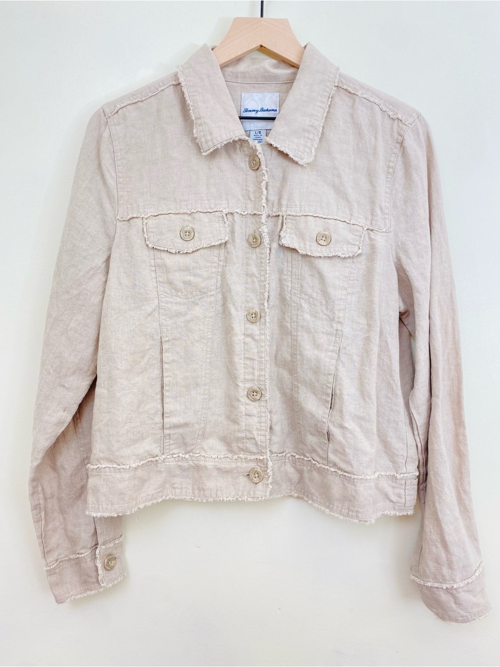 Tommy Bahama Women’s Large Linen Jacket Quiet Luxury Euro Summer Boho Natural - Picture 4 of 12